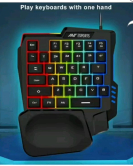 One-Handed Gaming Keyboard – Ergonomic RGB Mechanical Keypad for PC & Laptop Gamers