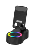 Five-in-One Wireless LED Atmosphere Light & 360° Rotating Mobile Phone Platform – BT5.3 Speaker Stand for Live Streaming