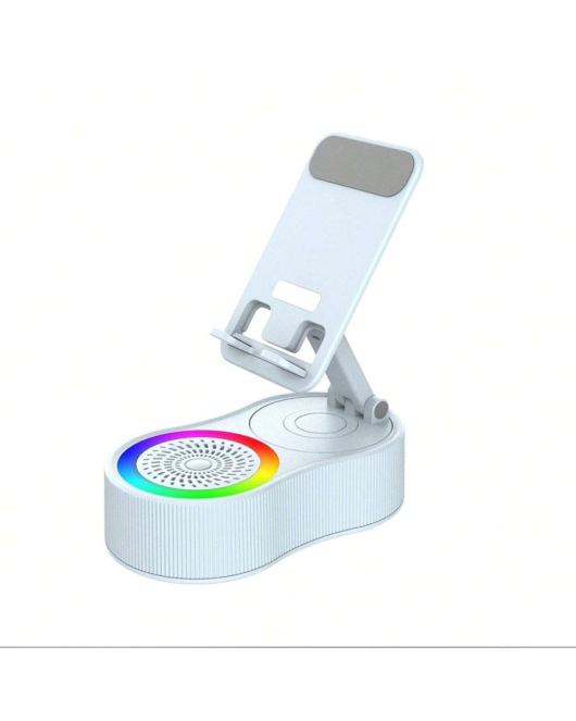 Five-in-One Wireless LED Atmosphere Light & 360° Rotating Mobile Phone Platform – BT5.3 Speaker Stand for Live Streaming