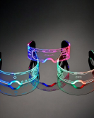 1pc LED Luminous Sunglasses Vintage Punk Goggles Men Women Fashion Party Christmas Colorful Light Up Glasses Shades