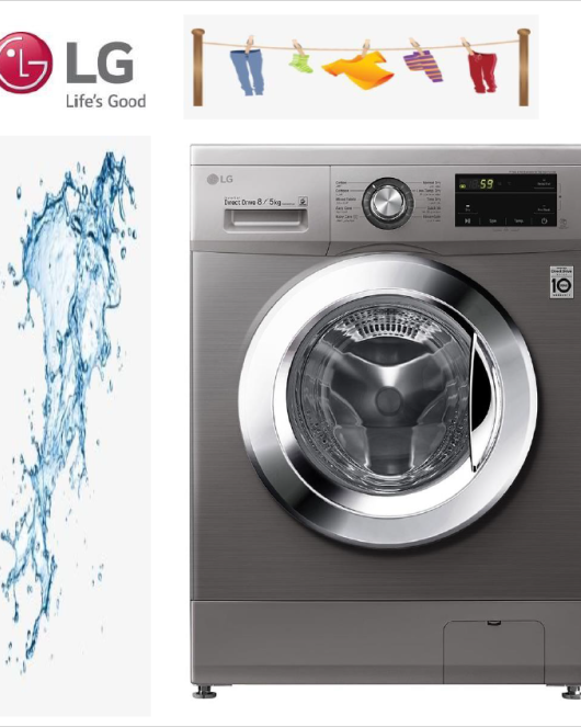 LG F2V5PGP2T Front-Load Washer & Dryer Combo (8 kg Wash / 5 kg Dry)