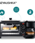 3-in-1 Electric Breakfast Maker – Oven, Skillet & Coffee Maker | UK 220V Kitchen Appliance